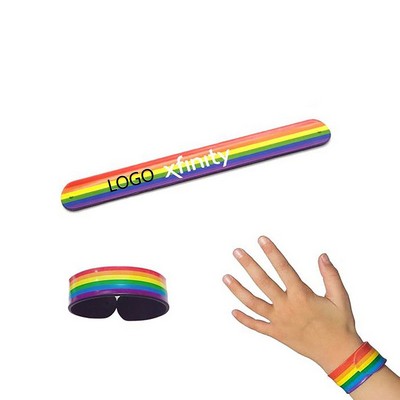 Rainbow Silicone Slap Wristbands