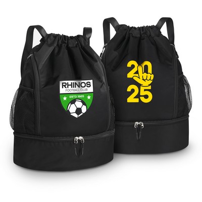 Drawstring Backpack with Shoe Pocket