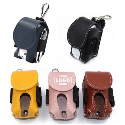 Premium Leather Golf Ball Pouch