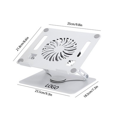 Portable Rotating Metal Laptop/Tablet Stand with One Cooling Fan