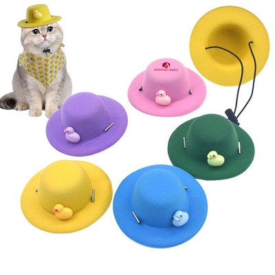 Mini Felt Pet Hat With Duck Ornament