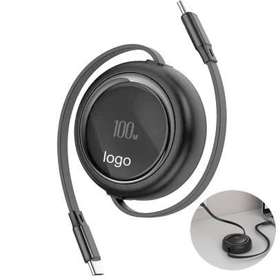 Retractable PD 100W Dual Type-C Charging Cable