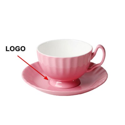 200Ml Ribbed Pumpkin Cup And Saucer Sets