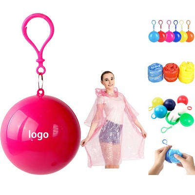 Portable Disposable Rain Poncho Ball – Emergency, Keychain, Compact
