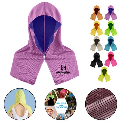 Cooling UV Protection U-Shaped Hooded Towel Scarf for Hiking Fishing Outdoor Sports Quick Dry