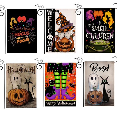 Halloween Pumpkin Spooky Ghost Garden Flag