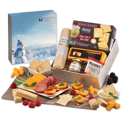 Snack Lover's Gift Box with Blue Snowman Sleeve