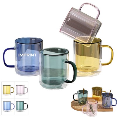 Coloured Inner Wall Glass Insulation Tea Mug
