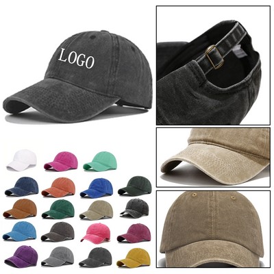 Vintage-Inspired Washed Cotton Baseball Cap