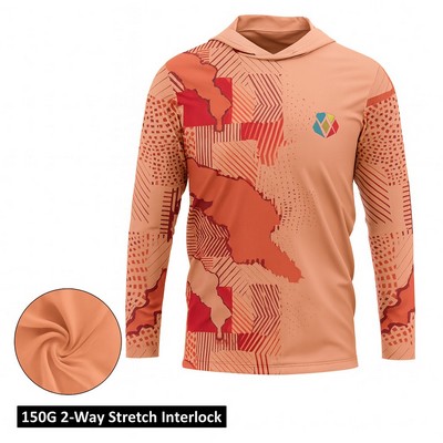 Long Sleeve Hooded T-Shirt Unisex Sublimation 150G Interlock