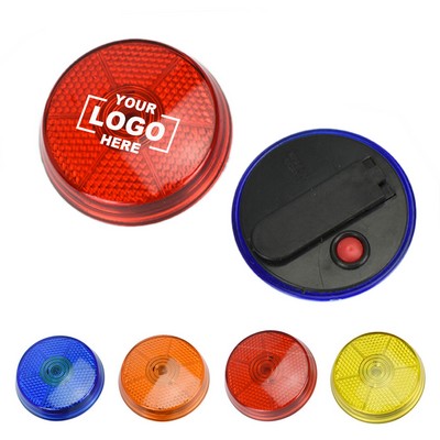 Round Safety Light With Back Clip