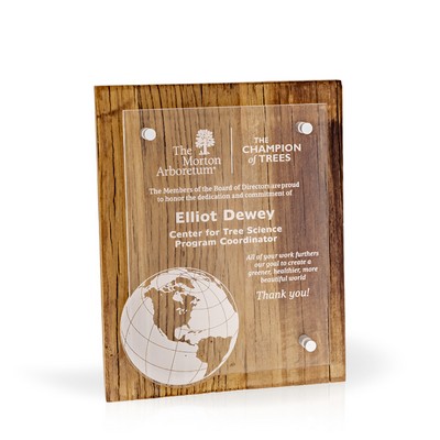 Globe Rustica Reclaimed Wood Award, 8"x10"