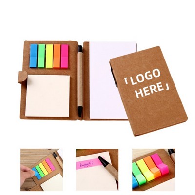 Pocket Notebook w/ Sticky Notes, Index Tabs & Pen