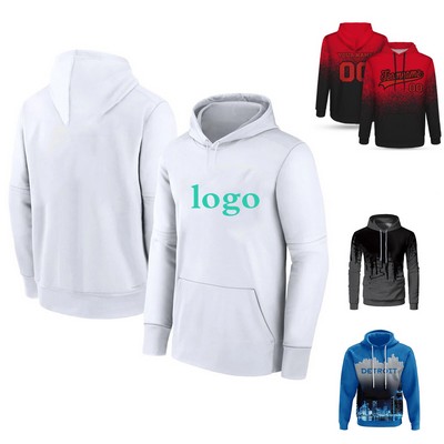 Men's Personalized Sublimated Long Sleeve Hoodie with Pocket