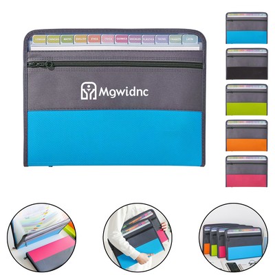 13-Pocket A4 Zipper Accordion File Organizer - Multi-Layer Document Holder with Reinforced Edges