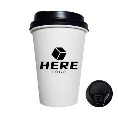 White Paper Hot/Cold Cup With Lid - 12 oz