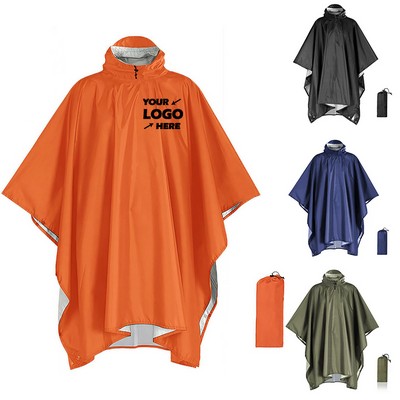 Multifunctional Hooded Rain Poncho
