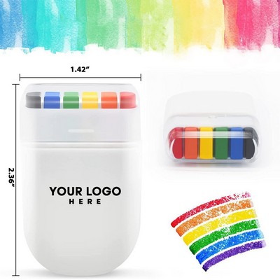 6 Colored Rainbow Crayons