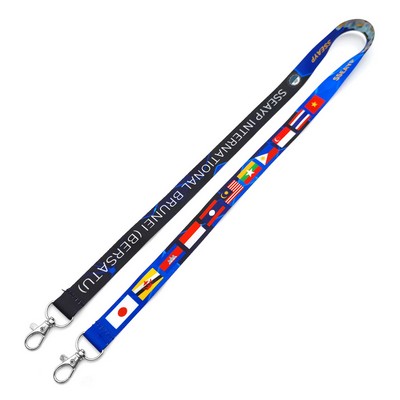 3/4" Polyester Dye-Sublimation Lanyard With 2 Lobster Claw