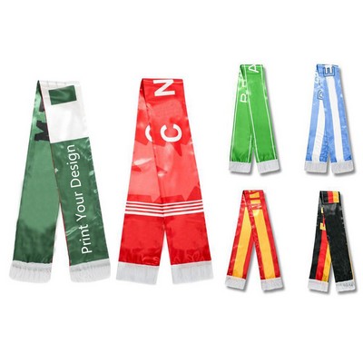 Double-Sided Satin Fringe Soccer Cheering Scarf