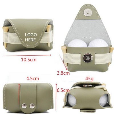Leather Golf Ball Waist Bag Ball Holder