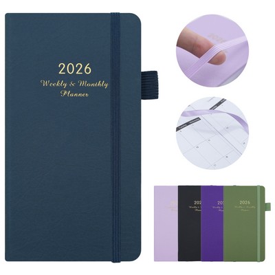 2026 Weekly & Monthly Planner PU Journal Notepad