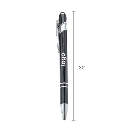 Sleek Office 2in1 Stylus Ballpoint Pen With Metallic Clip