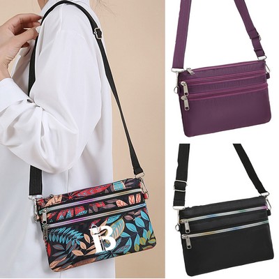 Large Capacity Printed Nylon Crossbody Bag