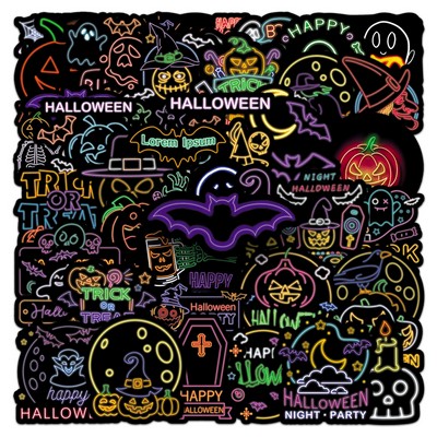50Pcs Trick or Treat Halloween Decorations Spooky Witch Stickers