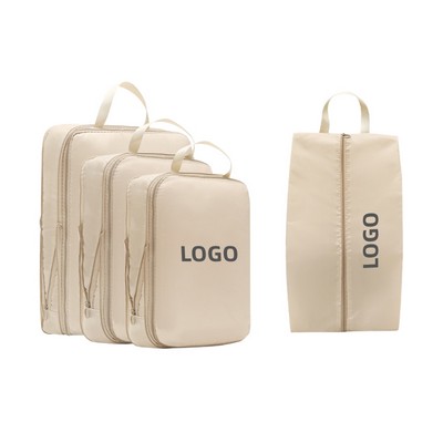 7-Piece Travel Packing Organizer Set with Compression Storage Bags for Luggage