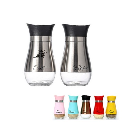 Salt and Pepper Shakers With Glass Bottom Stainless Steel Lid