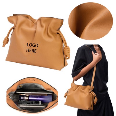 Vegan Leather Clutch Purse Dressy Pleated Cloud Dumpling Bag