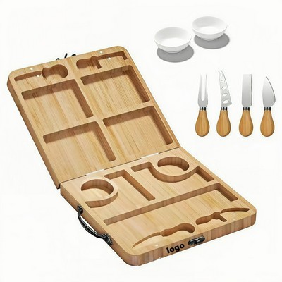 Foldable Cheese Board with Carry Handle Multi Use Serving Tray