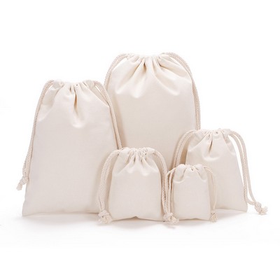 Drawstring Cotton Pouch Long Shape Design