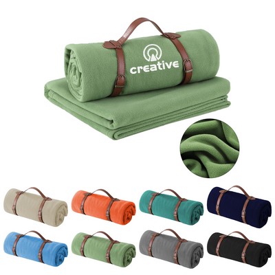 Portable Fleece Travel Blanket