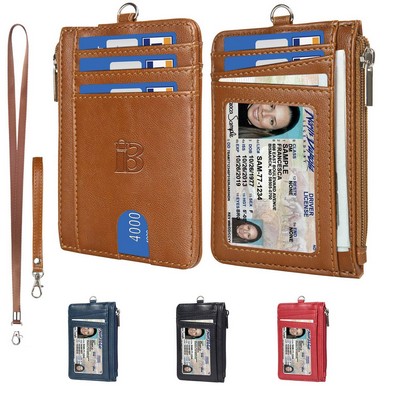 Minimalist Thin Front Pocket Leather Wallet Card Holder