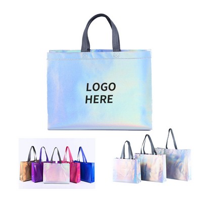 12.6" x 11" Multi-Hued Non-Woven Aluminum Laminated Tote