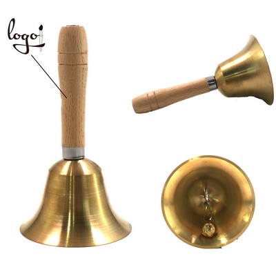 Wood Handle Brass Hand Bell