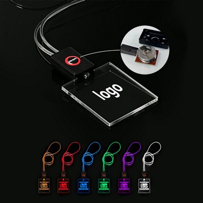 Luminous Acrylic Led Light Up Name Tag For Exhibition Events