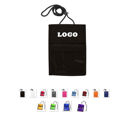 Folded Neck Wallet with Clear Front Window