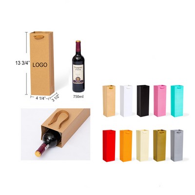Wine Single Bottle Paper Tote Bag