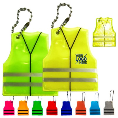 Reflective Safety Vest Keychain for High-Visibility at Night