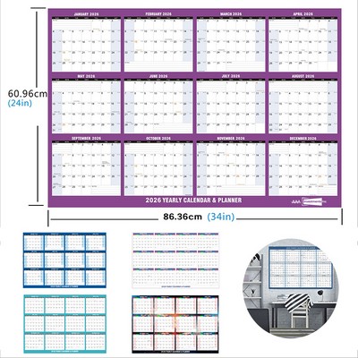 2026 24" x 34" Yearly Wall Calendar & Planner