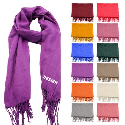 Winter Long Pashmina Wrap Shawl Scarf w/Fringes