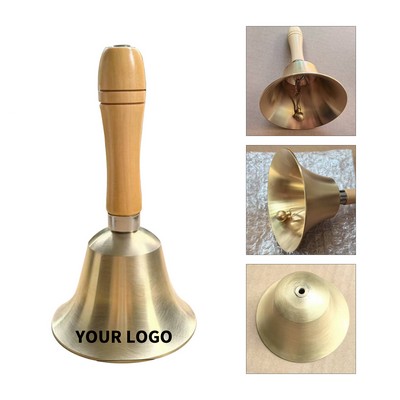 Solid Brass Hand Bell With Wood Handle