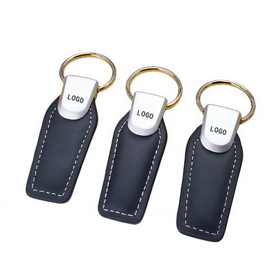 Leather Keychain with Emblem Design for Automotive Enthusiasts and Daily Carry