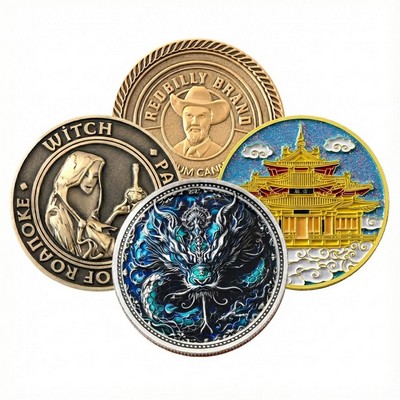 Custom 3D Die-Cast Challenge Coin with Antique/ Enamel Finishes