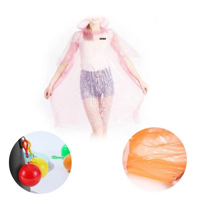 Disposable Rain Poncho with Hood