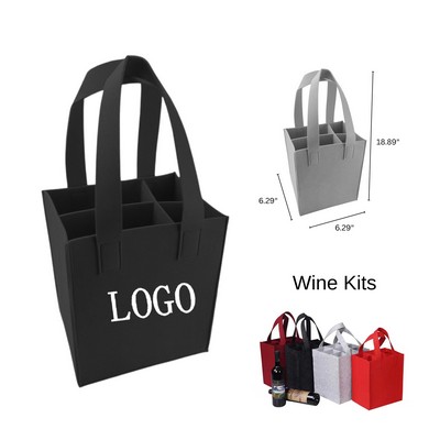 Personalized Felt Wine Tote