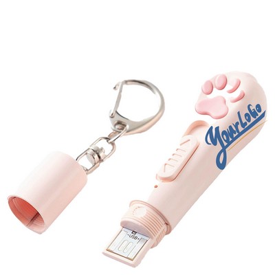 Cute Paw Cat Laser Pointer Keychain
